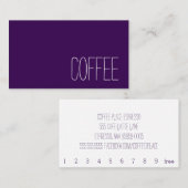 Simple Stymie Word Dark Loyalty Coffee Punch-Card (Voorkant / Achterkant)