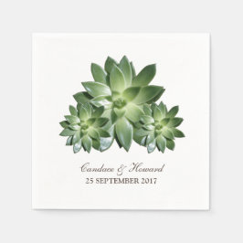 Simple Succulent Wedding Paper Napkins Servetten