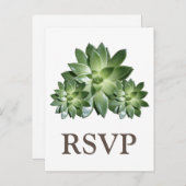 Simple Succulent Wedding RSVP-Briefkaart Uitnodiging Briefkaart (Voorkant / Achterkant)