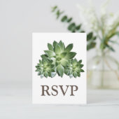 Simple Succulent Wedding RSVP-Briefkaart Uitnodiging Briefkaart (Staand voorkant)