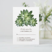 Simple Succulent Wedding RSVP-Kaart RSVP Kaartje (Staand voorkant)