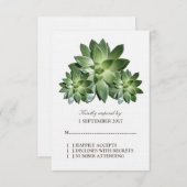 Simple Succulent Wedding RSVP-Kaart RSVP Kaartje (Voorkant / Achterkant)