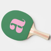 Simple Summer Pink Green Retro Monogram Initial Tafeltennisbatje (Zijkant)