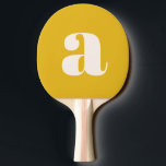 Simple Summer Yellow Bold Retro Monogram Initiaal Tafeltennisbatje<br><div class="desc">Simple Summer Yellow Bold Retro Monogram Initiaal Ping Pong Paddle</div>