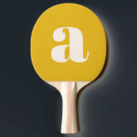Simple Summer Yellow Bold Retro Monogram Initiaal Tafeltennisbatje<br><div class="desc">Simple Summer Yellow Bold Retro Monogram Initiaal Ping Pong Paddle</div>