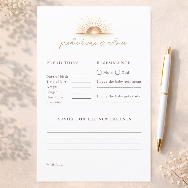 Simple Sun Baby Shower Game Predictions & Advice (Creator heeft geüpload)