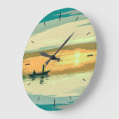 Simple Sunrise Vist Artwork | Wandklok (Hoek)
