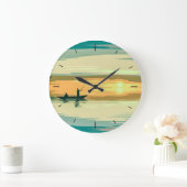 Simple Sunrise Vist Artwork | Wandklok (Huis)