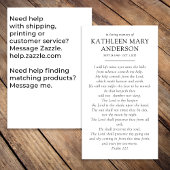 Simple Sunset Memorial Prayer Kaart