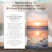 Simple Sunset Memorial Prayer Kaart