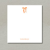 Simple Sunset Orange Bow Script Custom Name Script Notitieblok