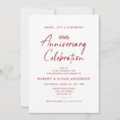 Simple Surprise 40th Wedding Jubileum Ruby Rood Kaart (Voorkant)