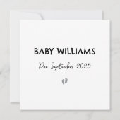 Simple Surprise Reveal Zwangerschapsaankondiging K Aankondiging (Achterkant)