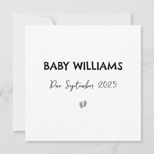 Simple Surprise Reveal Zwangerschapsaankondiging K Aankondiging (Achterkant)