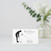 Simple Swing Silhouette White Golf Instructor Visitekaartje (Staand voorkant)