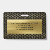Simple Swirl Pattern Gold op Black Badge (Achterkant)