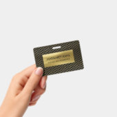 Simple Swirl Pattern Gold op Black Badge (Handheld)