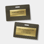 Simple Swirl Pattern Gold op Black Badge (Voor- en achterkant)