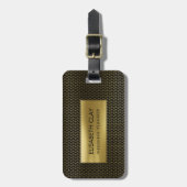 Simple Swirl Pattern Gold op Black Bagagelabel (Voorkant verticaal)