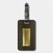 Simple Swirl Pattern Gold op Black Bagagelabel (Achterkant verticaal)