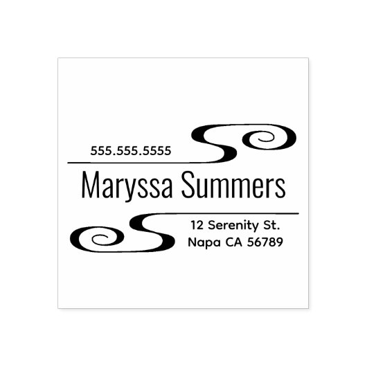 Simple Swirls-adres Rubberstempel (Afrduk)