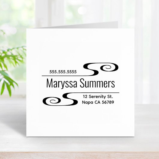 Simple Swirls-adres Rubberstempel
