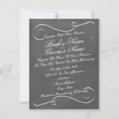 Simple Swirls Chalk Geïnspireerde Wedding Invite Kaart (Voorkant)