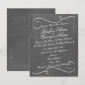 Simple Swirls Chalk Geïnspireerde Wedding Invite Kaart (Voorkant / Achterkant)