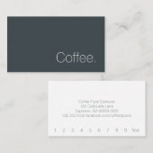 Simple Swiss Word Dark Loyalty Coffee Punch-Card (Voorkant / Achterkant)