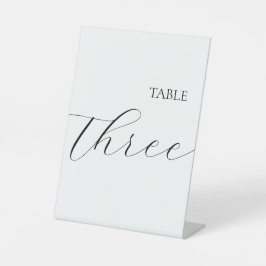 Simple Table Number Three  Reclamebord Met Voetstuk