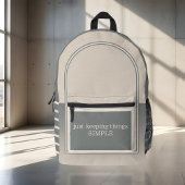 Simple Tan Gray Bedrukte Rugzak