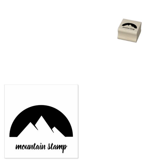 Simple Tattoo Sun Mountain Rubberstempel (Gestempeld)