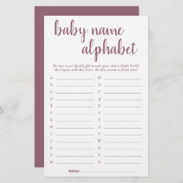 Simple Taupe ABC Naam | Desert Roos Douche Spel