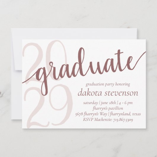 Simple Taupe Afstuderen | Woestijn Roos bloeit Kaart (Voorkant)