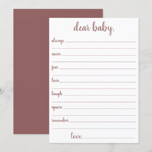Simple Taupe Dear Baby Desert Roos Keepsake Kaar Kaart