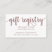 Simple Taupe Gift Registry | Desert Roos elke gebe Informatiekaartje (Voorkant)
