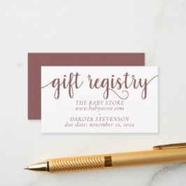 Simple Taupe Gift Registry | Desert Roos elke gebe Informatiekaartje