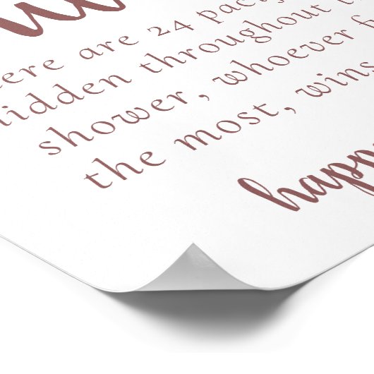 Simple Taupe Pacifier Hunt | Desert Roos Shower Poster (Hoek)