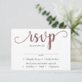 Simple Taupe Script | Desert Roos Event Entree RSVP Kaartje (Staand voorkant)