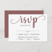 Simple Taupe Script | Desert Roos Event Entree RSVP Kaartje (Voorkant / Achterkant)
