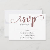 Simple Taupe Script | Desert Roos Flourish Event RSVP Kaartje (Voorkant)
