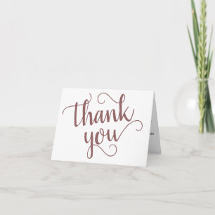 Simple Taupe Script   Desert Roos Heart 2 Foto Bedankkaart