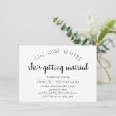 Simple Taupe Script | Een waar ze gaat trouwen Aankondiging (Staand voorkant)