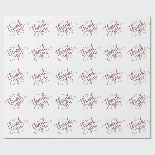 Simple Taupe Script | Woestijn Roos Dank u Cadeaupapier (Vlak)