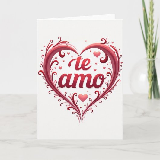 Simple Te Amo Heart Card Kaart (Voorkant)