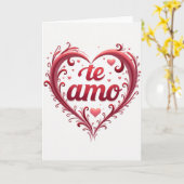 Simple Te Amo Heart Card Kaart (Gele Bloem)