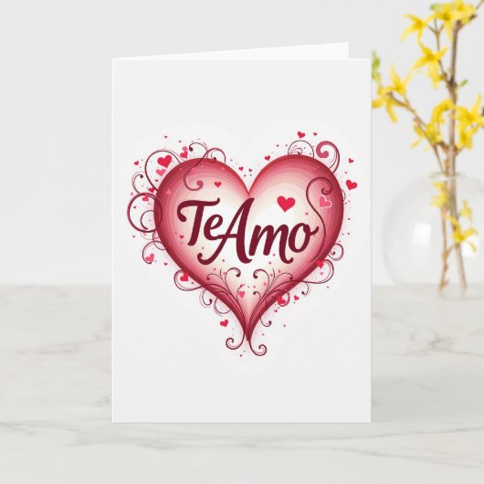 Simple Te Amo Heart Love Card Kaart (Gele Bloem)