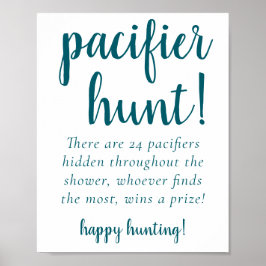 Simple Teal Pacifier Hunt | Midnight Green Game Poster