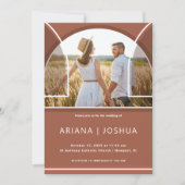 Simple Terracotta Arch Photo Wedding Kaart (Voorkant)