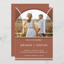 Simple Terracotta Arch Photo Wedding